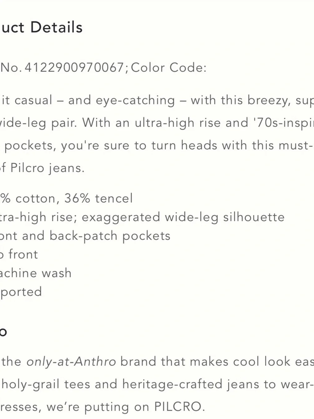 Pilcro anthropologie jane